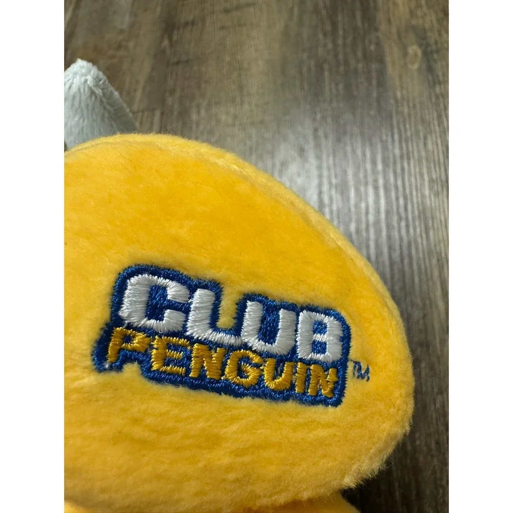 Disney Club Penguin Sensei Plush 7 Inch Blue Penguin Orange Hat 2011 Jakks MH01